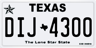 TX license plate DIJ4300