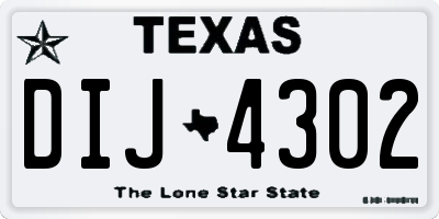 TX license plate DIJ4302