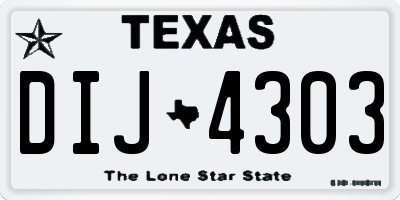 TX license plate DIJ4303