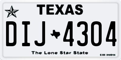 TX license plate DIJ4304