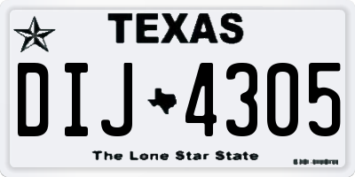 TX license plate DIJ4305