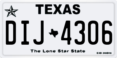 TX license plate DIJ4306