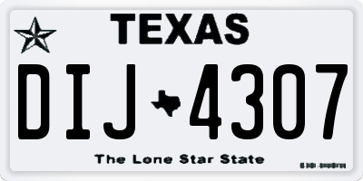 TX license plate DIJ4307