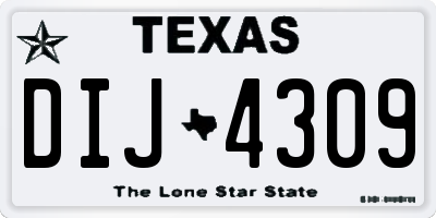 TX license plate DIJ4309