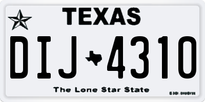 TX license plate DIJ4310