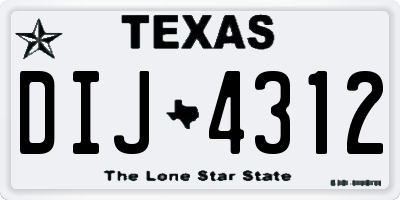 TX license plate DIJ4312
