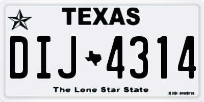 TX license plate DIJ4314