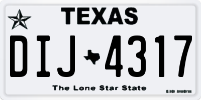 TX license plate DIJ4317