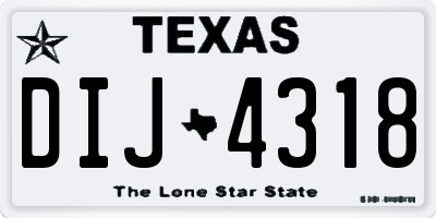 TX license plate DIJ4318