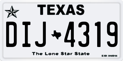 TX license plate DIJ4319