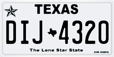 TX license plate DIJ4320