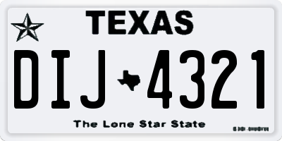 TX license plate DIJ4321