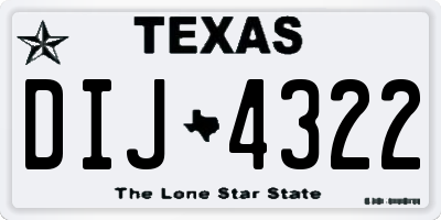 TX license plate DIJ4322