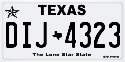 TX license plate DIJ4323