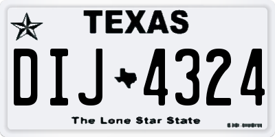 TX license plate DIJ4324