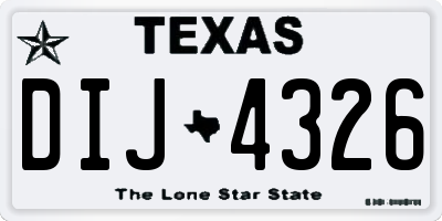 TX license plate DIJ4326