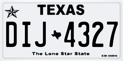 TX license plate DIJ4327