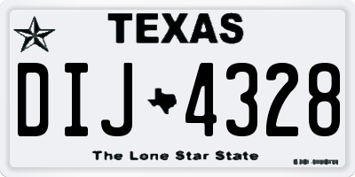 TX license plate DIJ4328