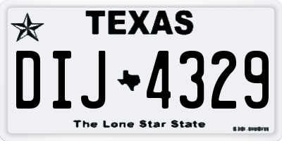 TX license plate DIJ4329
