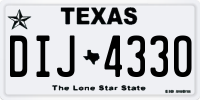 TX license plate DIJ4330