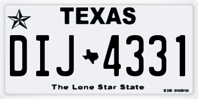 TX license plate DIJ4331