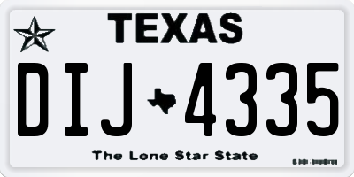 TX license plate DIJ4335