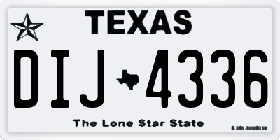 TX license plate DIJ4336
