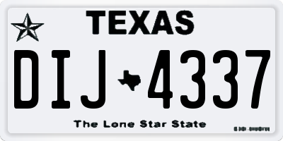 TX license plate DIJ4337