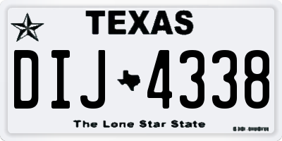 TX license plate DIJ4338