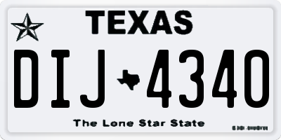 TX license plate DIJ4340