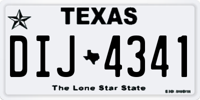 TX license plate DIJ4341