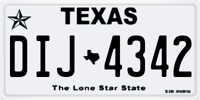 TX license plate DIJ4342