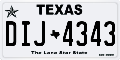 TX license plate DIJ4343