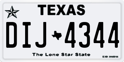 TX license plate DIJ4344