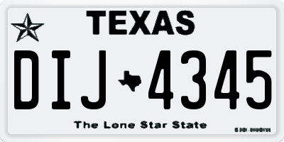 TX license plate DIJ4345