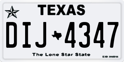 TX license plate DIJ4347