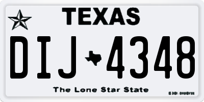 TX license plate DIJ4348