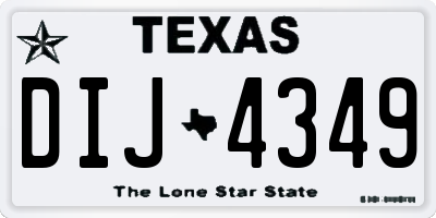 TX license plate DIJ4349