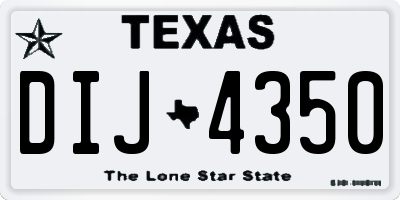 TX license plate DIJ4350