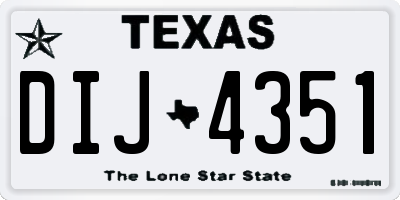 TX license plate DIJ4351