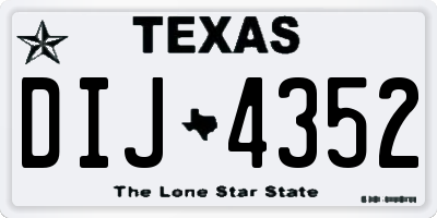TX license plate DIJ4352