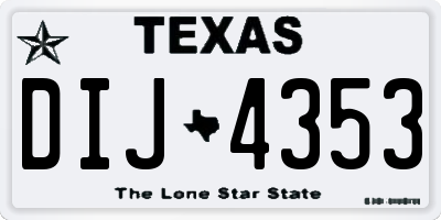 TX license plate DIJ4353