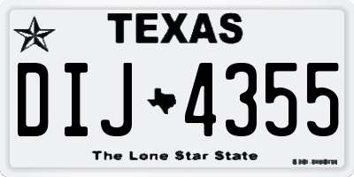 TX license plate DIJ4355