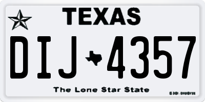 TX license plate DIJ4357
