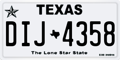 TX license plate DIJ4358