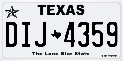 TX license plate DIJ4359