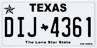 TX license plate DIJ4361