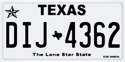 TX license plate DIJ4362