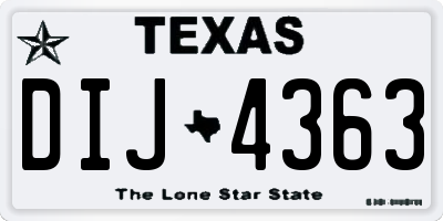 TX license plate DIJ4363