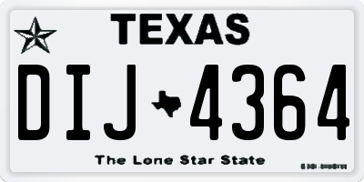 TX license plate DIJ4364